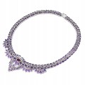 Silberne wunderschöne Halskette mit natürlichen Rubin Amethysten