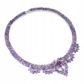 Silberne wunderschöne Halskette mit natürlichen Rubin Amethysten