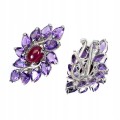 Silberohrringe Rubine natürliche Amethyste 925 3