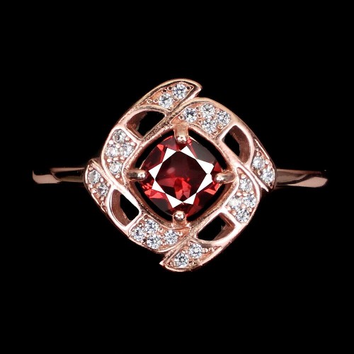 925 Ring Größe 20 natürlicher zarter Granat