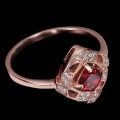 925 Ring Größe 20 natürlicher zarter Granat
