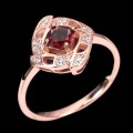 925 Ring Größe 20 natürlicher zarter Granat