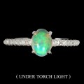 Zarte Ring Größe 14 mit Feueropal Zirkonia