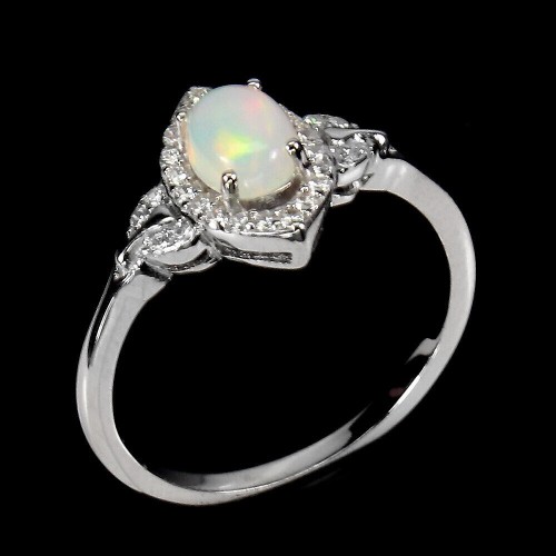 Filigraner Ring Größe 17 mit Feueropal Zirkonia