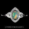 Filigraner Ring Größe 17 mit Feueropal Zirkonia
