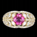 Ring aus 925er Sterlingsilber rosa Topas Zirkonia Größe 17