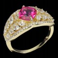 Ring aus 925er Sterlingsilber rosa Topas Zirkonia Größe 17