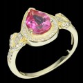 Silberner zarter Ring Größe 18 rosa Topas