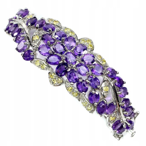 Songea Silberarmband mit natürlichen Amethysten und Saphiren