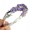 Songea Silberarmband mit natürlichen Amethysten und Saphiren