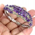 Songea Silberarmband mit natürlichen Amethysten und Saphiren