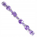 Silbernes elegantes Armband mit natürlichen Amethysten