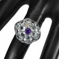 925 Ring Größe 16 Amethyst Saphir Aquamarin