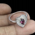 Ring zarte Granat Zirkonia Größe 17 Herz