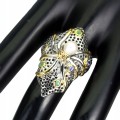 Ring Tansanit Smaragd Oktopus Perle Größe 20
