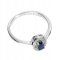 925 Zarter Ring mit blauem Saphir Größe 14,5