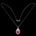 Natürliche Halskette mit rosa Topas Zirkonia 925
