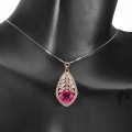 Natürliche Halskette mit rosa Topas Zirkonia 925