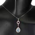 Zarte elegante Halskette aus 925er Swiss Blue Topas