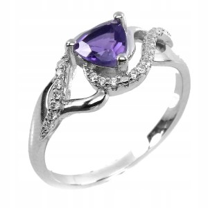 925 Ring zarter natürlicher Amethyst Größe 19