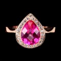 Silberring mit rosa Topas Zirkonia Größe 13,5