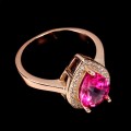 Silberring mit rosa Topas Zirkonia Größe 13,5