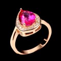Silberring mit rosa Topas Zirkonia Größe 13,5