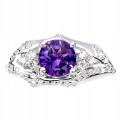 Zarter Ring mit natürlichen Amethyst Zirkonia Größe 17