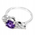 Zarter Ring mit natürlichen Amethyst Zirkonia Größe 17
