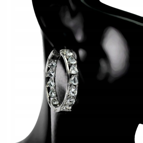 925 Silberohrringe natürliche Aquamarin Kreise 5