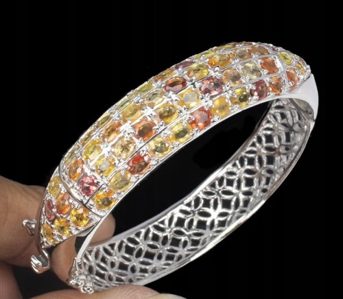 Silberarmband mit natürlichen Saphiren 925 Songea 7