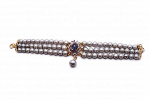 Armband natürliche Tansanit Perlen Silber 925 2