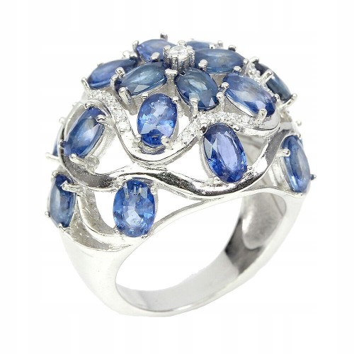 Silberring, 925, Saphire, 16,5 Cubic Zirkonia