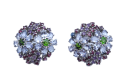 Diopsid Tansanit Granat Blumen Ohrringe aus Sterlingsilber 4