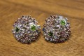 Diopsid Tansanit Granat Blumen Ohrringe aus Sterlingsilber 4