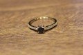 Ring schwarzer Diamant 0,6 ct Silber 925 Größe 17