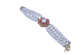 Armband aus 925er Silber mit natürlichen Rubinen und Perlen