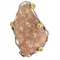 Silberbrosche Granat Korallenfossil