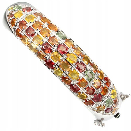 Silver bracelet with natural sapphires 925 Songea