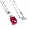 Silberkette Rubin mit Zirkonen 925 natur