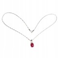 Silberkette Rubin mit Zirkonen 925 natur