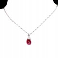 Silberkette Rubin mit Zirkonen 925 natur