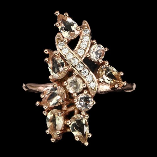 Silber Morganit Ring 13.5 925 mit Zirkonia 2