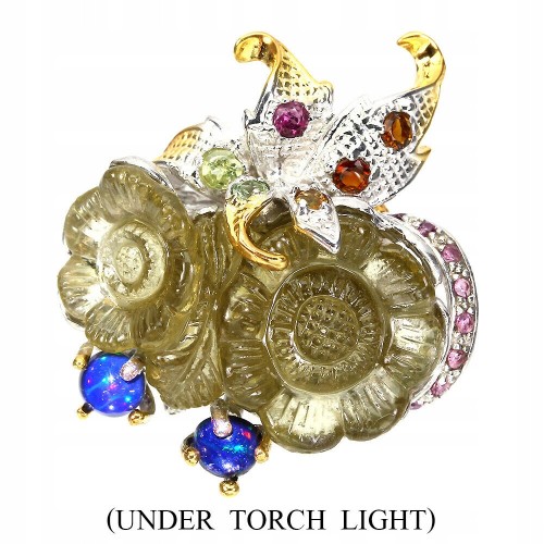 Naturring 925 23,9ct lemon quarz 18