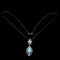 Silber Halskette Larimar Zirconia 925 Blumen