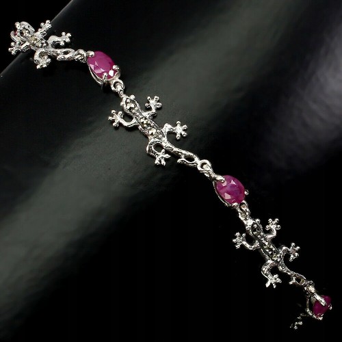 Armband Markasit Rubin Silber 925 Chamäleon