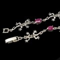 Armband Markasit Rubin Silber 925 Chamäleon