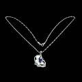 Halskette aus natürlichem 925er Silber mit Blumen-Amethyst