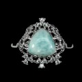 Naturring mit Larimar-Zirkonia, 925 18,5