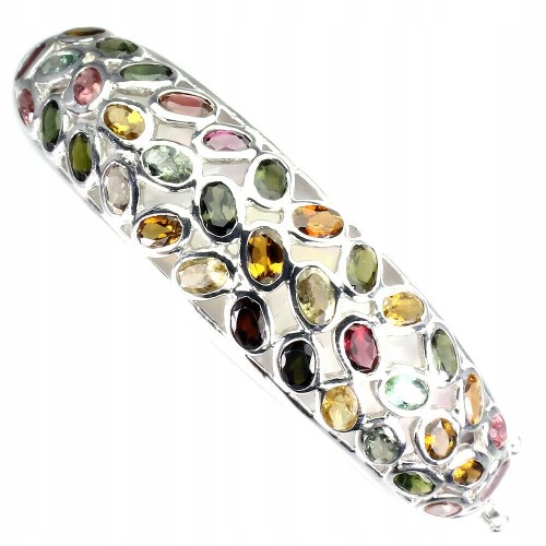 Silberarmband mit natürlichen Turmalinen 925